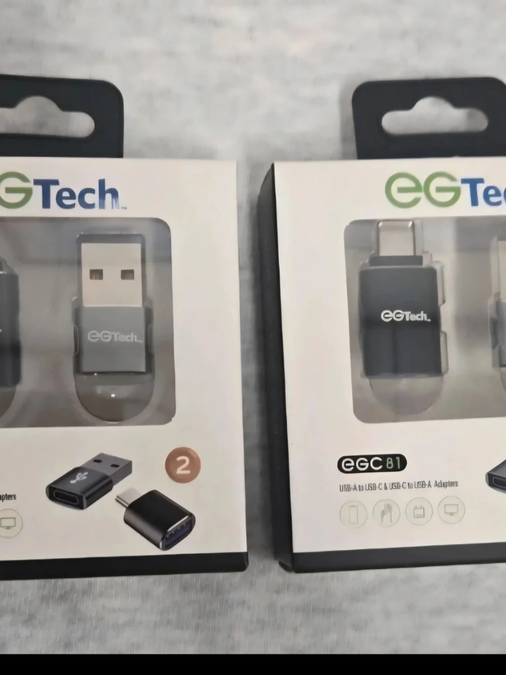EGTech USB-C to USB-A Adapter Pack - Gray